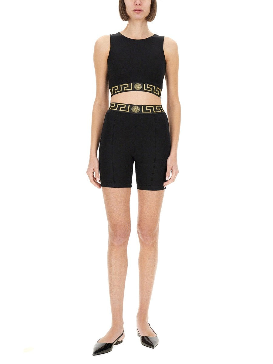Versace - Versace Bermuda Shorts With Greek Border - Women’s Clothing