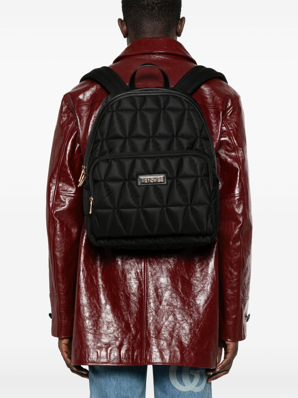 Versace - Versace logo-lettering backpack - Backpacks
