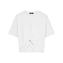 Versace - Versace logo-embroidered T-shirt in white - Topwear