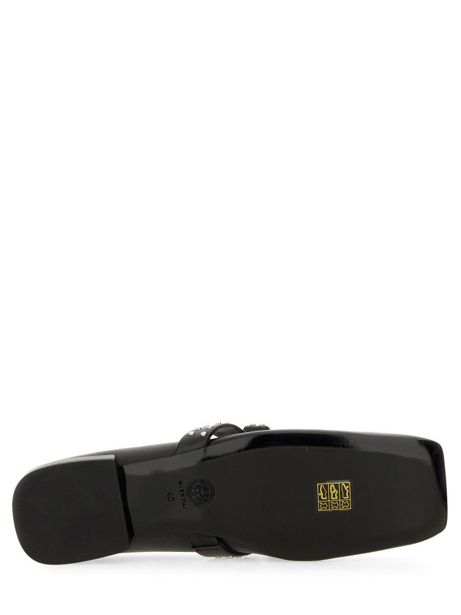 Versace - Versace Ballerina ’Gianni’ Ribbon With Studs - Women’s Shoes
