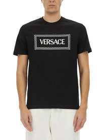 Versace - Versace T Shirt With ’90 S Vintage Embroidered Logo - Men’s Tops
