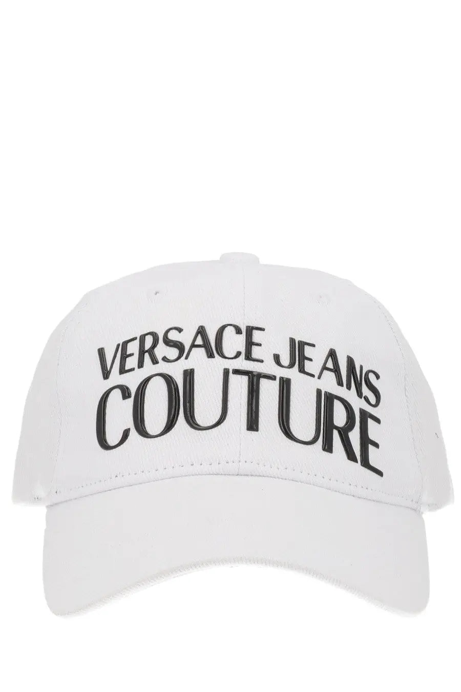Versace Jeans Couture men’s white baseball cap with black embroidered logo made from soft cotton fabric