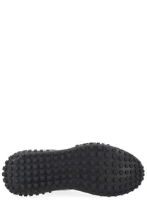 Versace Jeans Couture men’s sneaker con black with black rubber sole featuring textured circular studs and raised ridges
