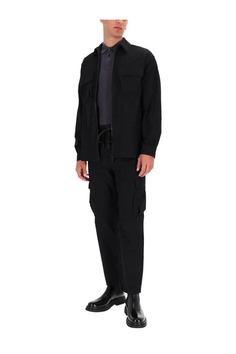 Versace Jeans Couture Men's Zippered Shirt Black, view 2