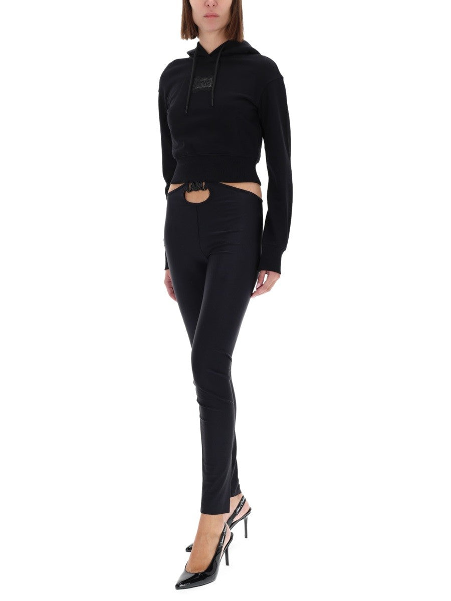 Versace Jeans Couture Women's Cropped Sweatshirt Black, view 2