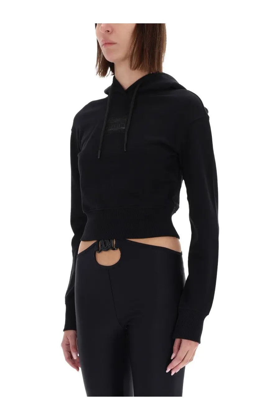 Versace Jeans Couture Women's Cropped Sweatshirt Black, view 4