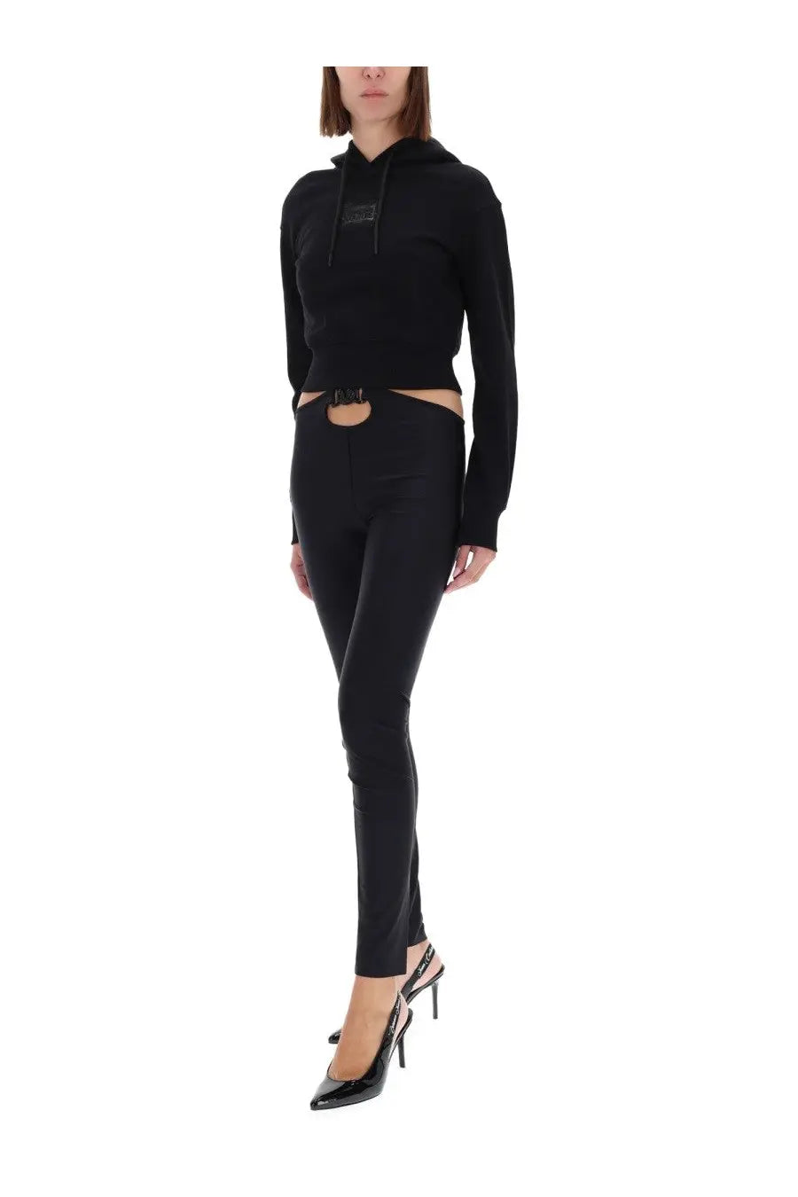 Versace Jeans Couture Women's Cropped Sweatshirt Black, view 2