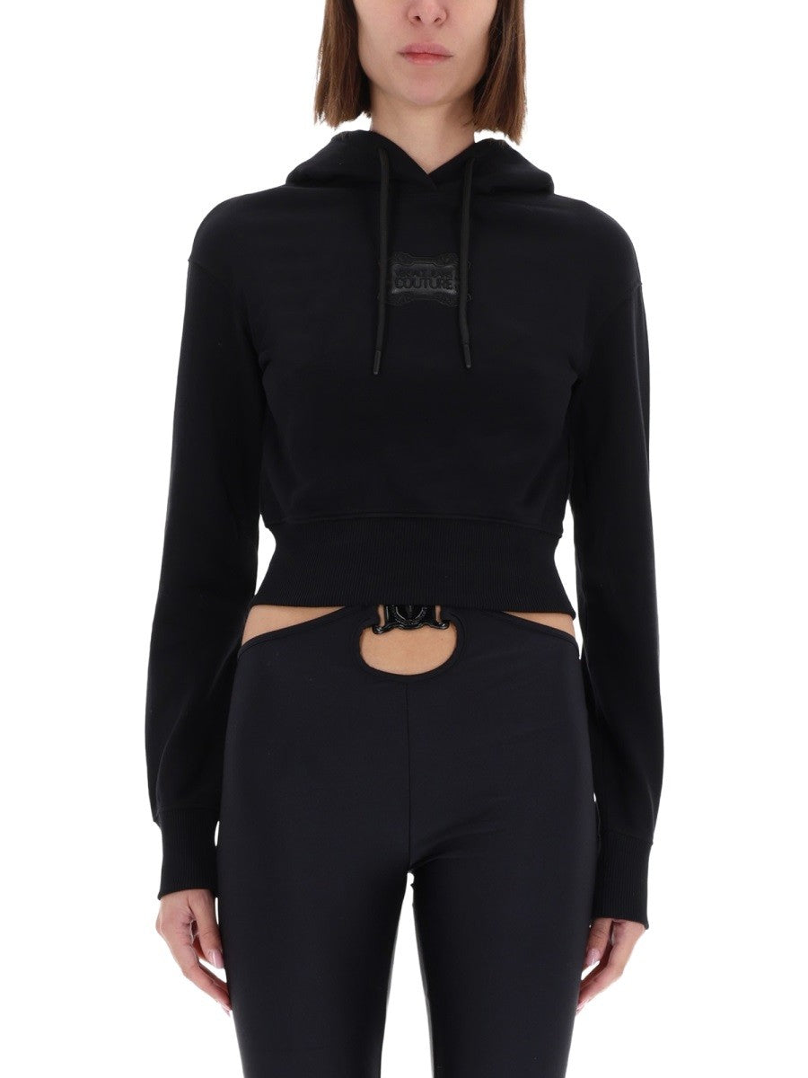 Versace Jeans Couture Women's Cropped Sweatshirt Black