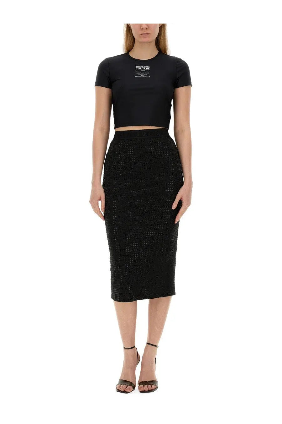 Versace Jeans Couture Women's Crystal Skirt Black, view 2