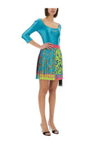 Versace Jeans Couture Women's Outline Baroque Mini Pleated Skirt Multicolor, view 2
