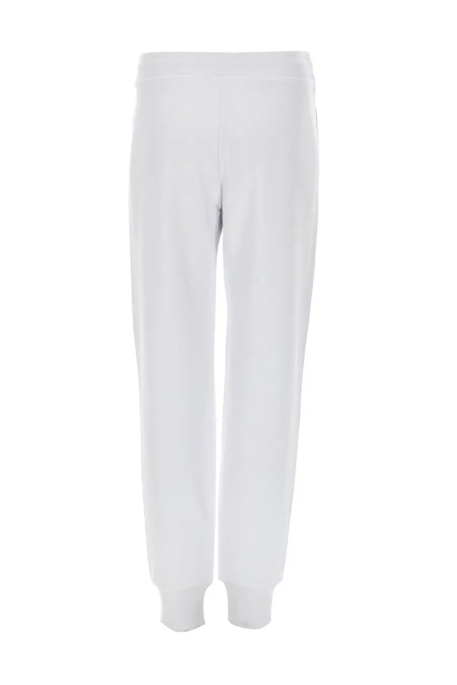 Versace jeans couture women’s white cotton jogging pants with relaxed fit and elastic cuffs