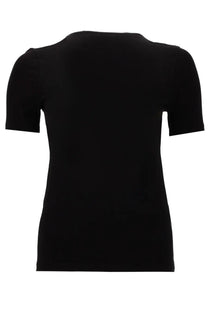 Versace jeans couture women shirt black short-sleeved fitted top with simple design perfect for casual wear