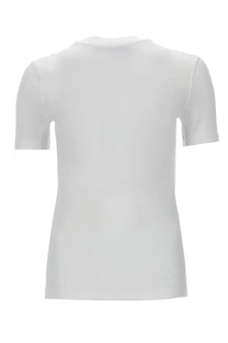 White short-sleeved Versace Jeans Couture women’s t-shirt with simple crew neck design in cotton material