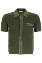 Versace Men's Knit Cotton Shirt Green