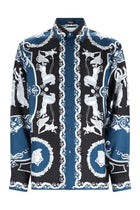 Versace Men's Silk Printed Shirt Multicolor