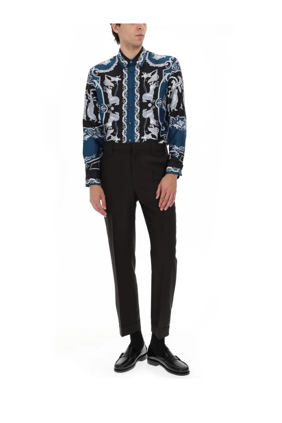 Versace Men's Silk Printed Shirt Multicolor, view 2
