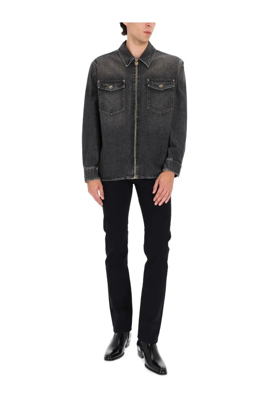Versace Men's Denim Jacket Black, view 2