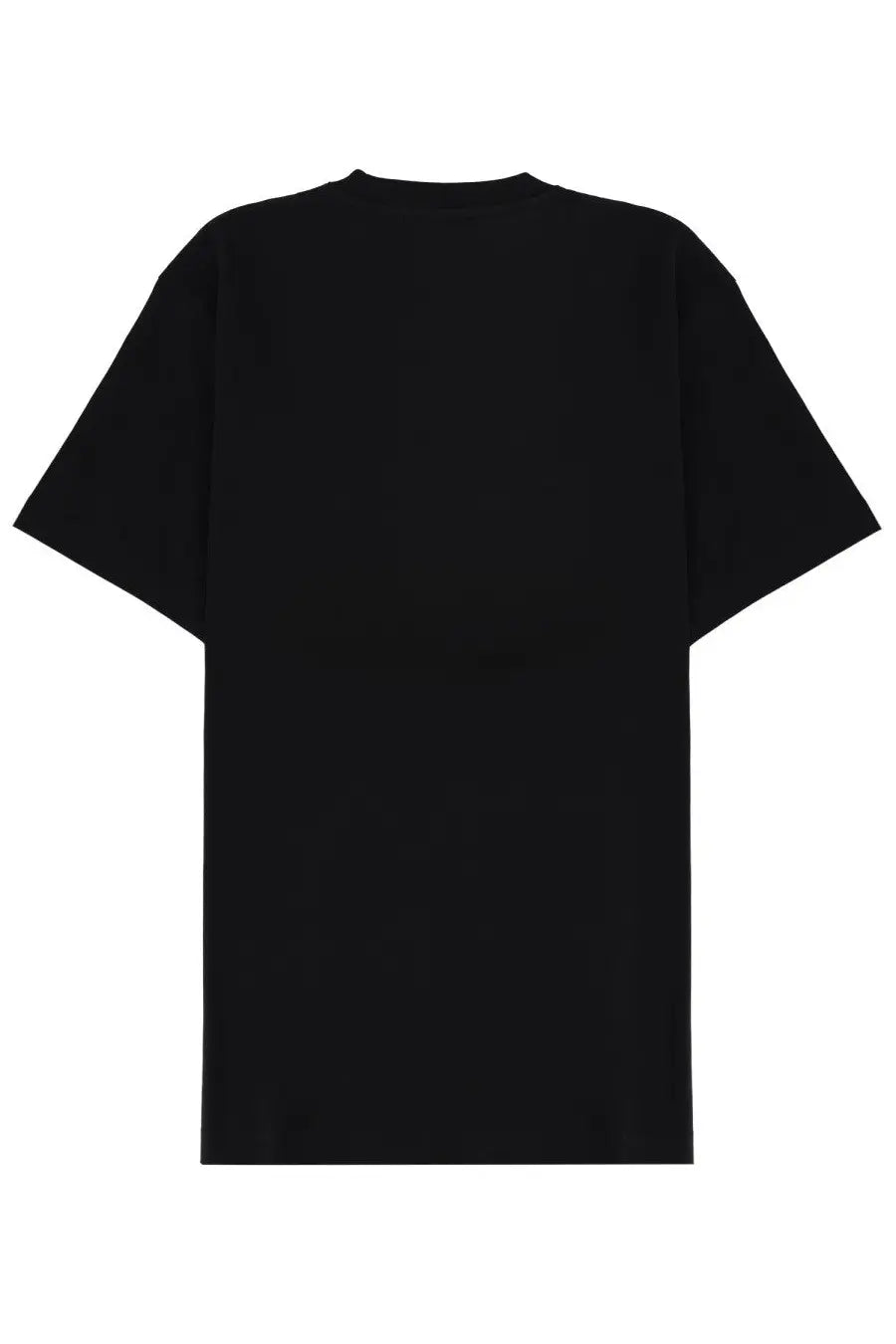 Versace men’s black oversized t-shirt with classic crew neck and short sleeves made from soft cotton material