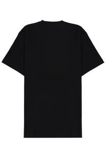 Versace men’s black oversized t-shirt with classic crew neck and short sleeves made from soft cotton material