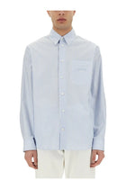 Versace Men's Striped Shirt Blue