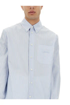 Versace Men's Striped Shirt Blue, view 4
