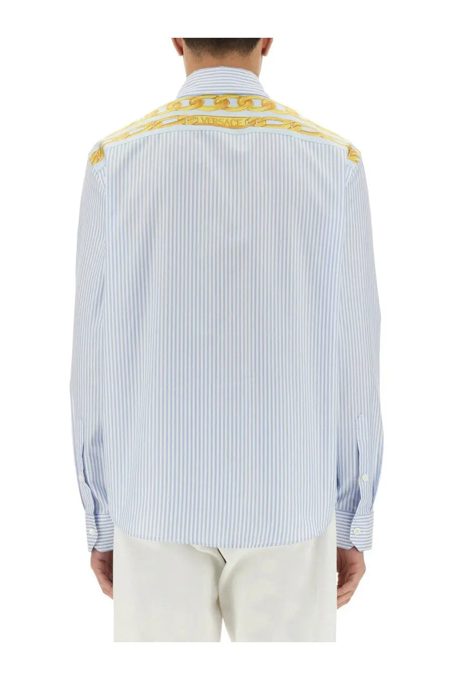 Versace Men's Striped Shirt Blue, view 3