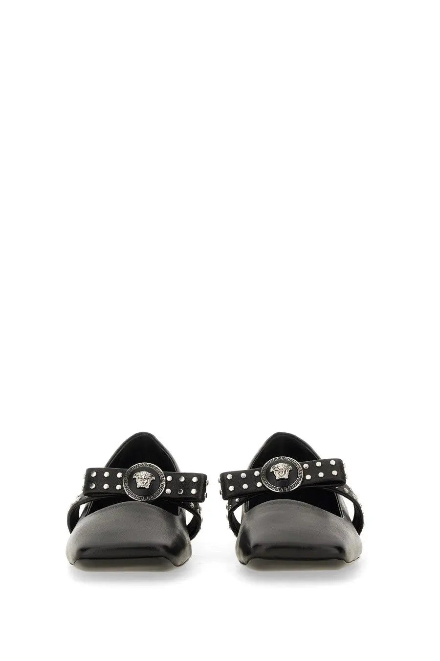 Versace Women's Gianni Ribbon Ballet Flats Black, view 6