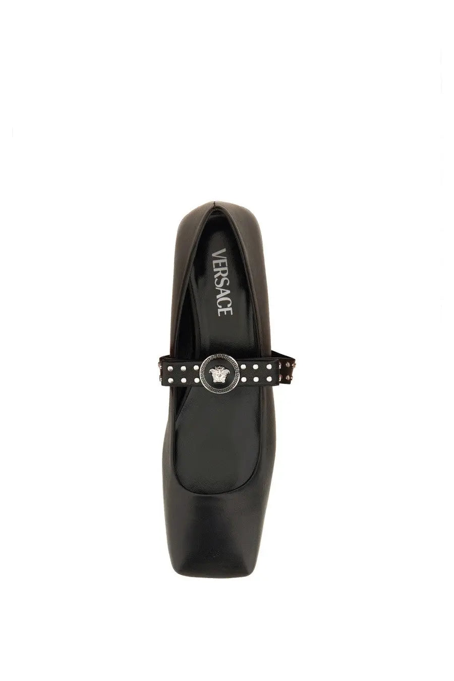 Versace Women's Gianni Ribbon Ballet Flats Black, view 9