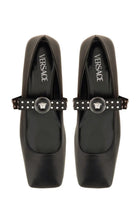 Versace Women's Gianni Ribbon Ballet Flats Black, view 3