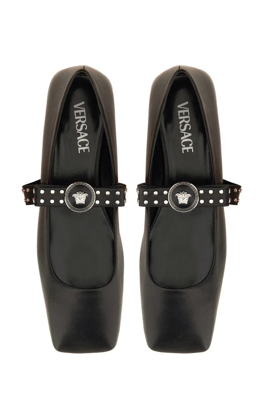 Versace Women's Gianni Ribbon Ballet Flats Black, view 3