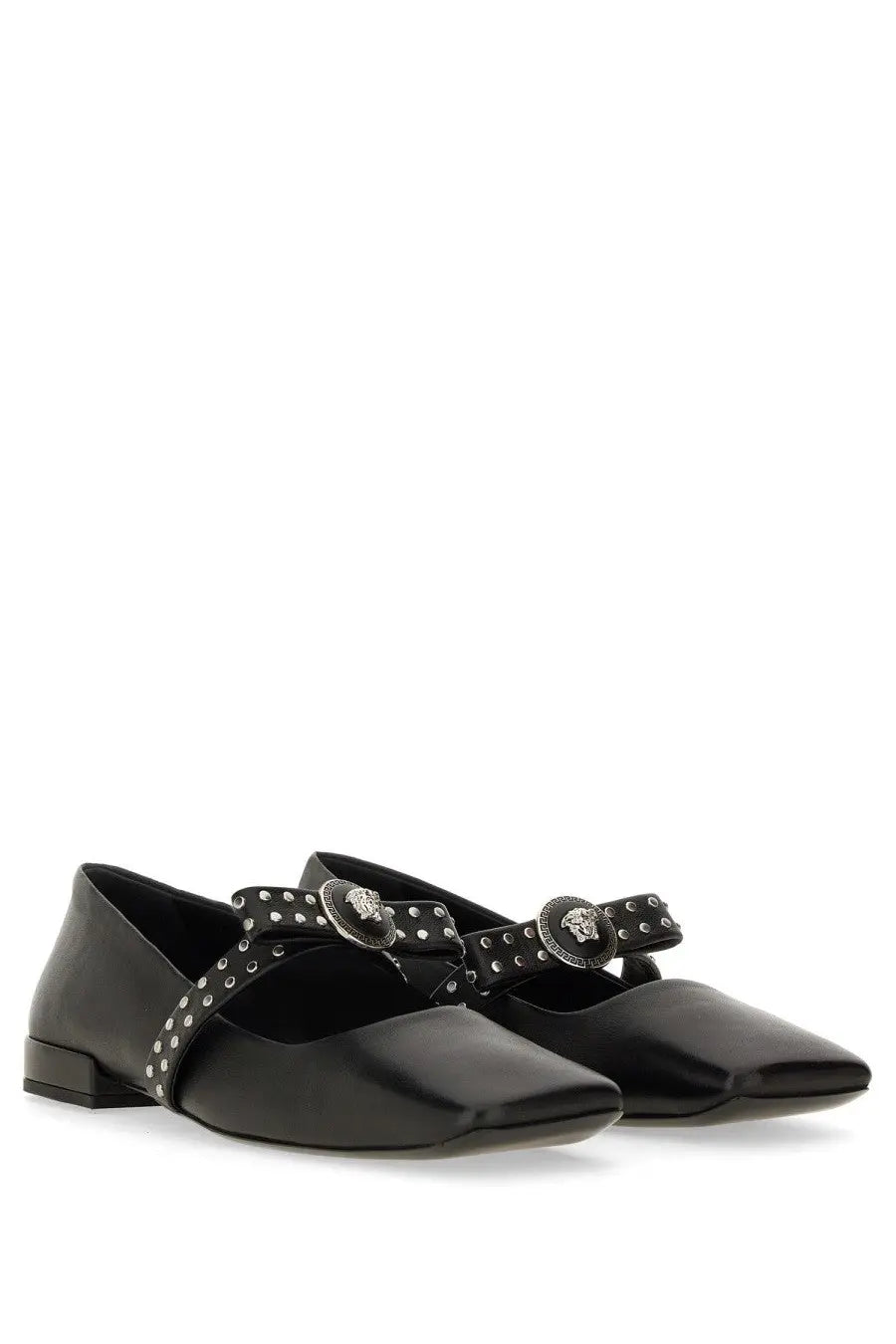 Versace Women's Gianni Ribbon Ballet Flats Black, view 5