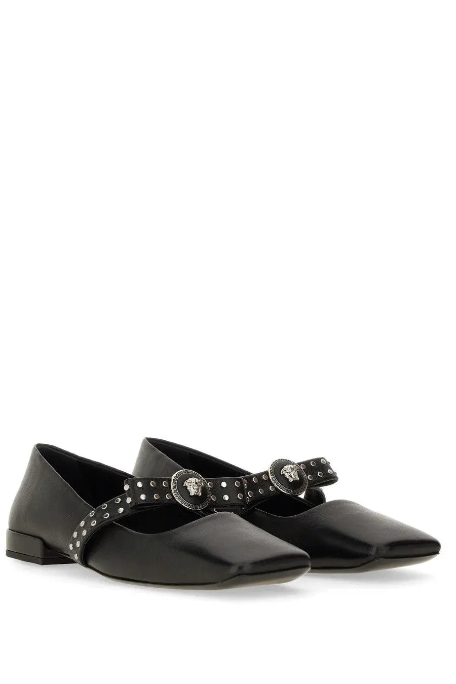 Versace Women's Gianni Ribbon Ballet Flats Black, view 2