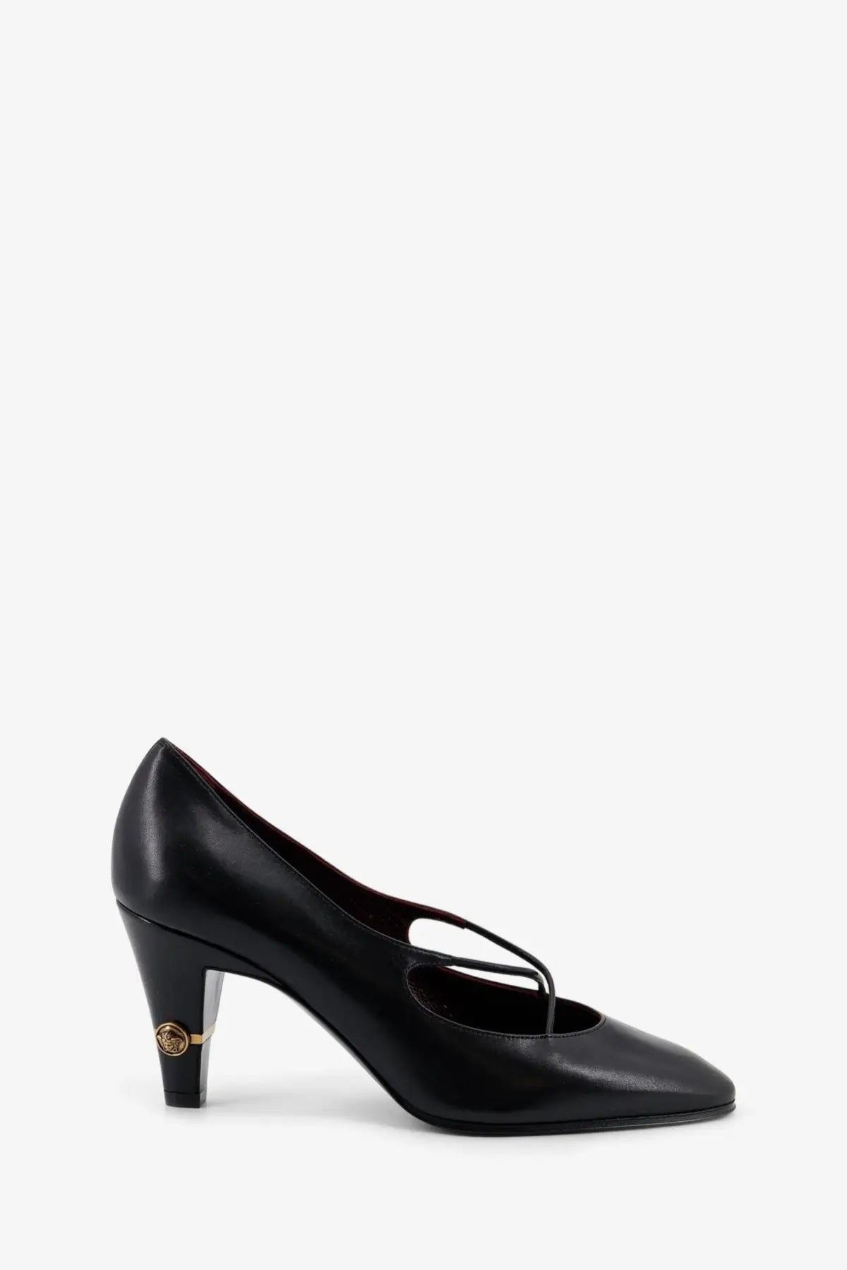 Versace Women's Criss Cross Medallion Leather Pumps Black