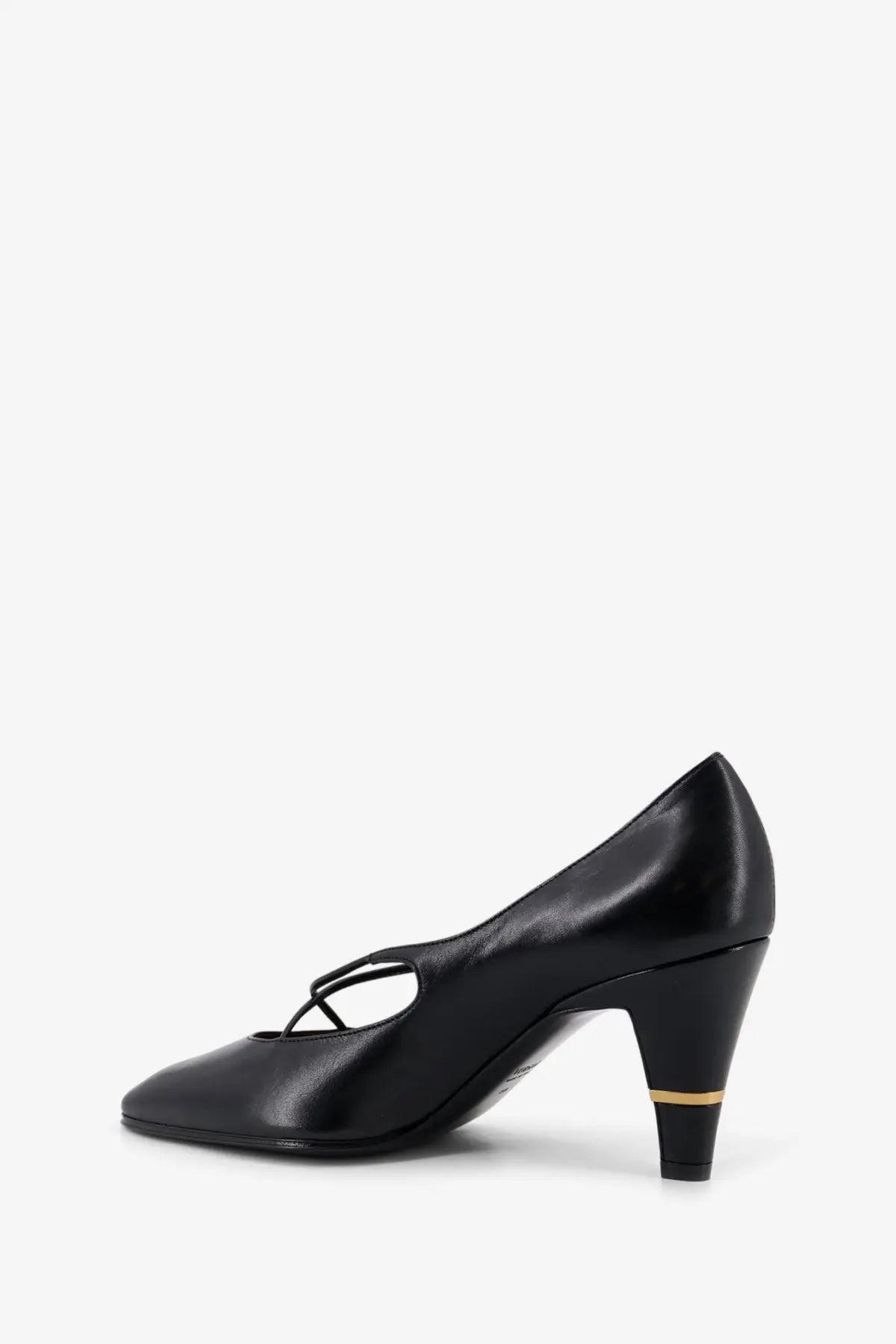 Versace Women's Criss Cross Medallion Leather Pumps Black, view 3