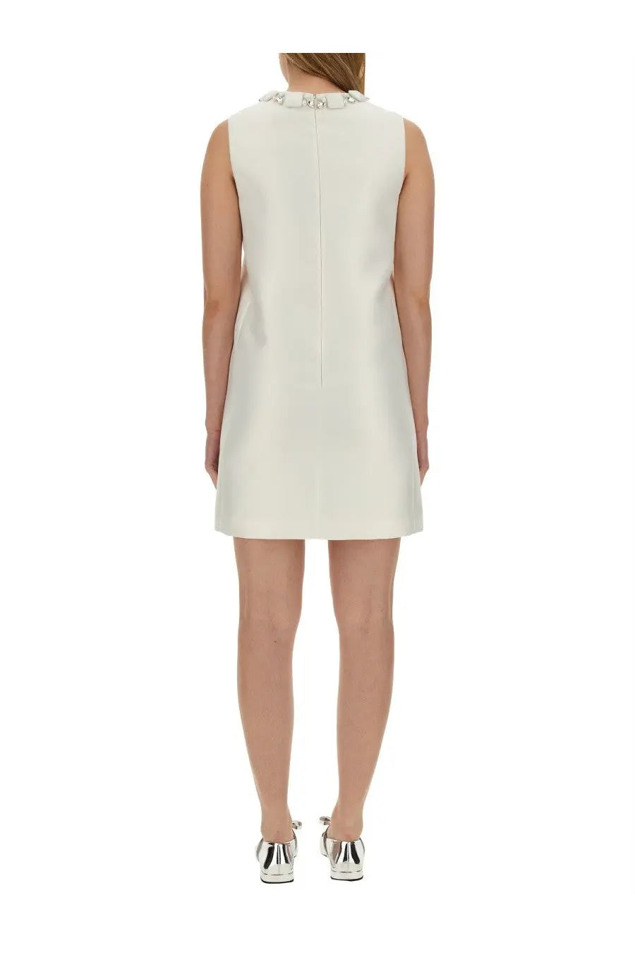 Versace Women's Mini Duchesse Dress White, view 3