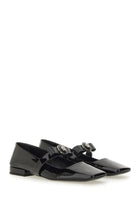 Versace Women's Patent Leather Ballet Flats Gianni Ribbon Black, view 2