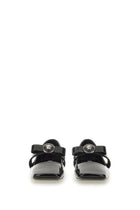 Versace Women's Patent Leather Ballet Flats Gianni Ribbon Black, view 4