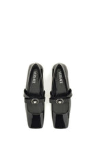 Versace Women's Patent Leather Ballet Flats Gianni Ribbon Black, view 6
