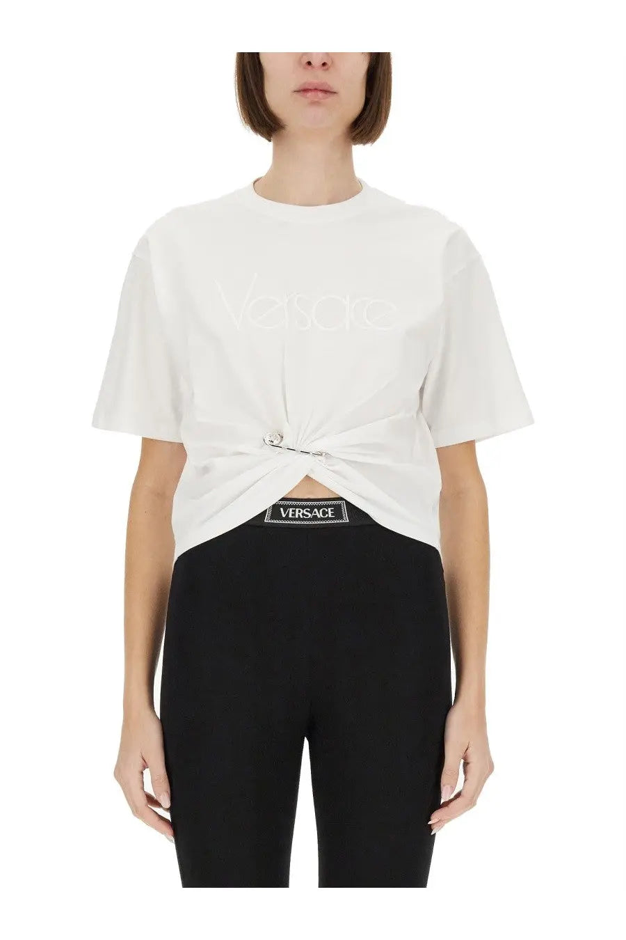 Versace Women's RE Edition Safety Pin Shirt White