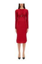 Versace Women's Safety Pin Midi Dress Red