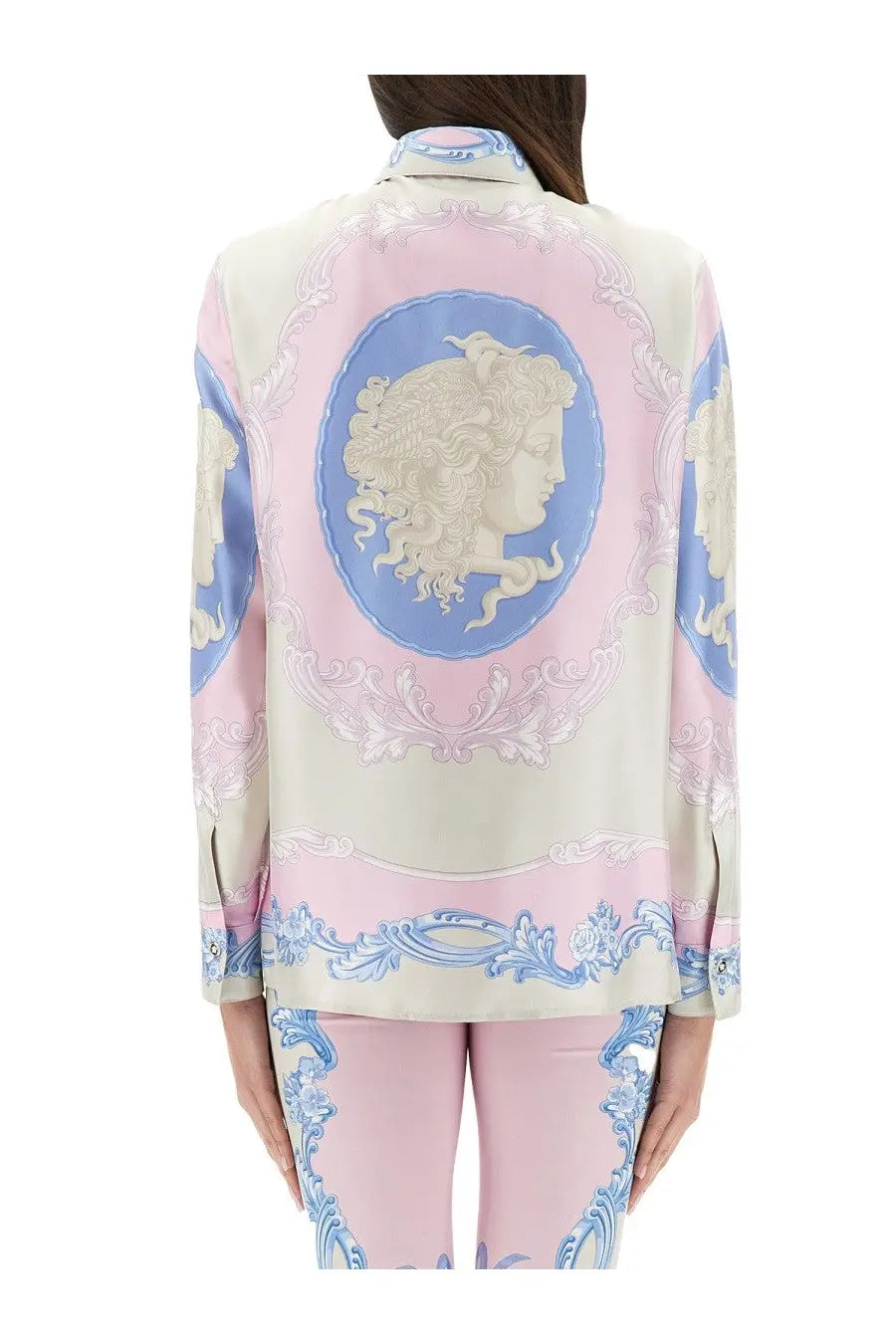 Versace Women's Silk Shirt Cameo Blue, view 3