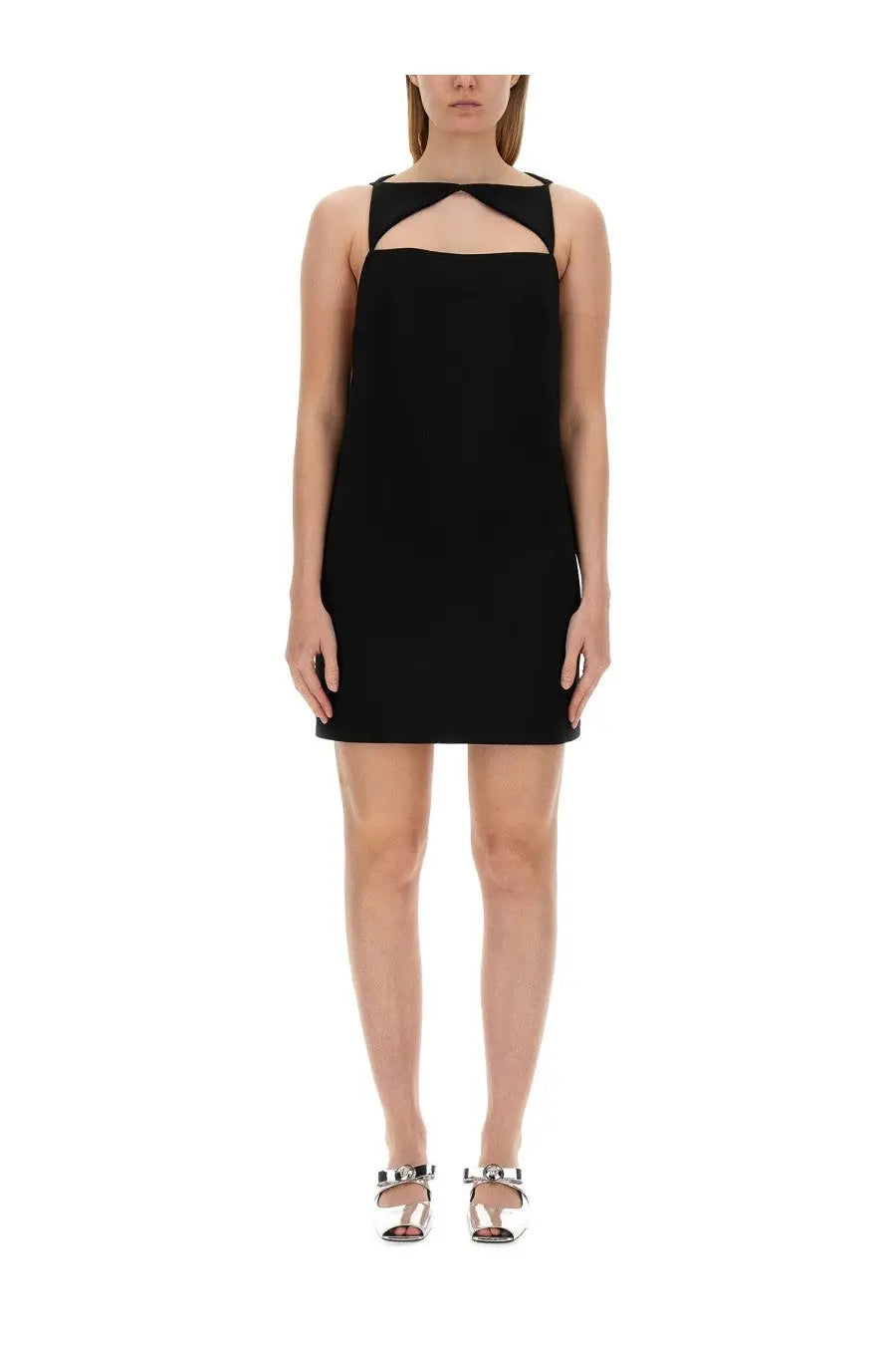 Versace Women's Wool Blend Straight Mini Dress Black