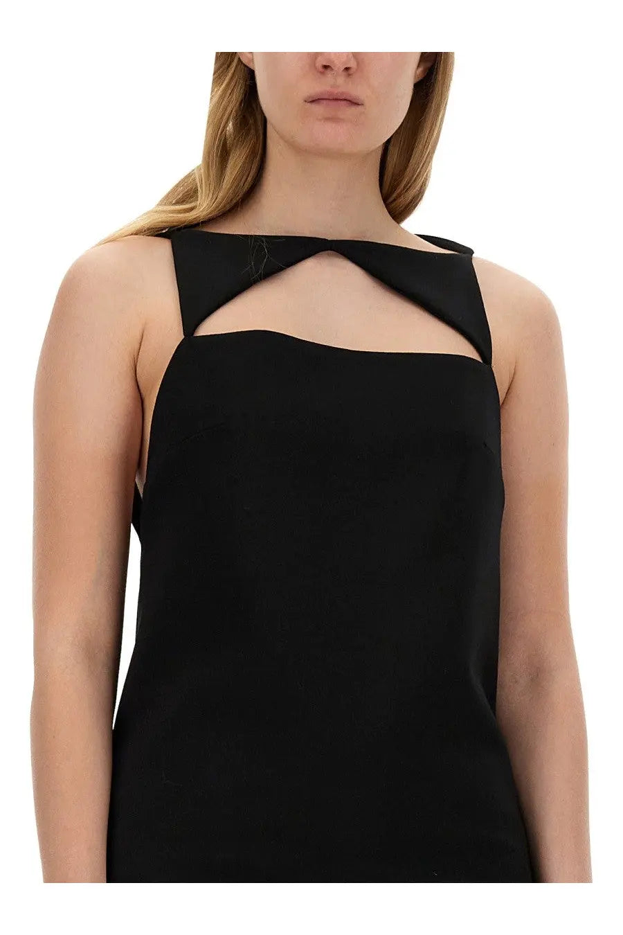 Versace Women's Wool Blend Straight Mini Dress Black, view 4