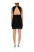 Versace Women's Wool Blend Straight Mini Dress Black, view 3