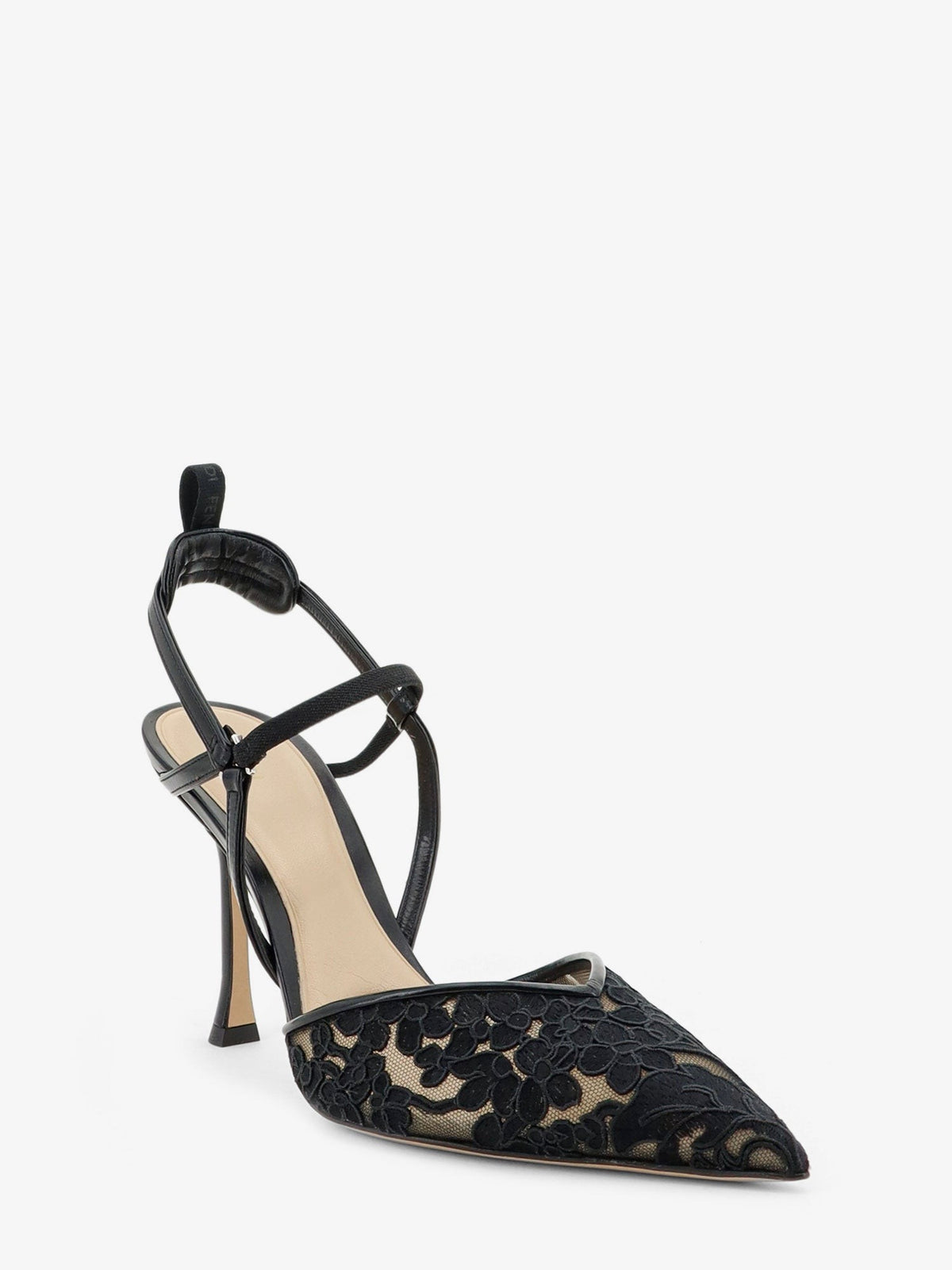 Fendi Women's Very Colibrì High Heel Pumps in Back Tulle Black