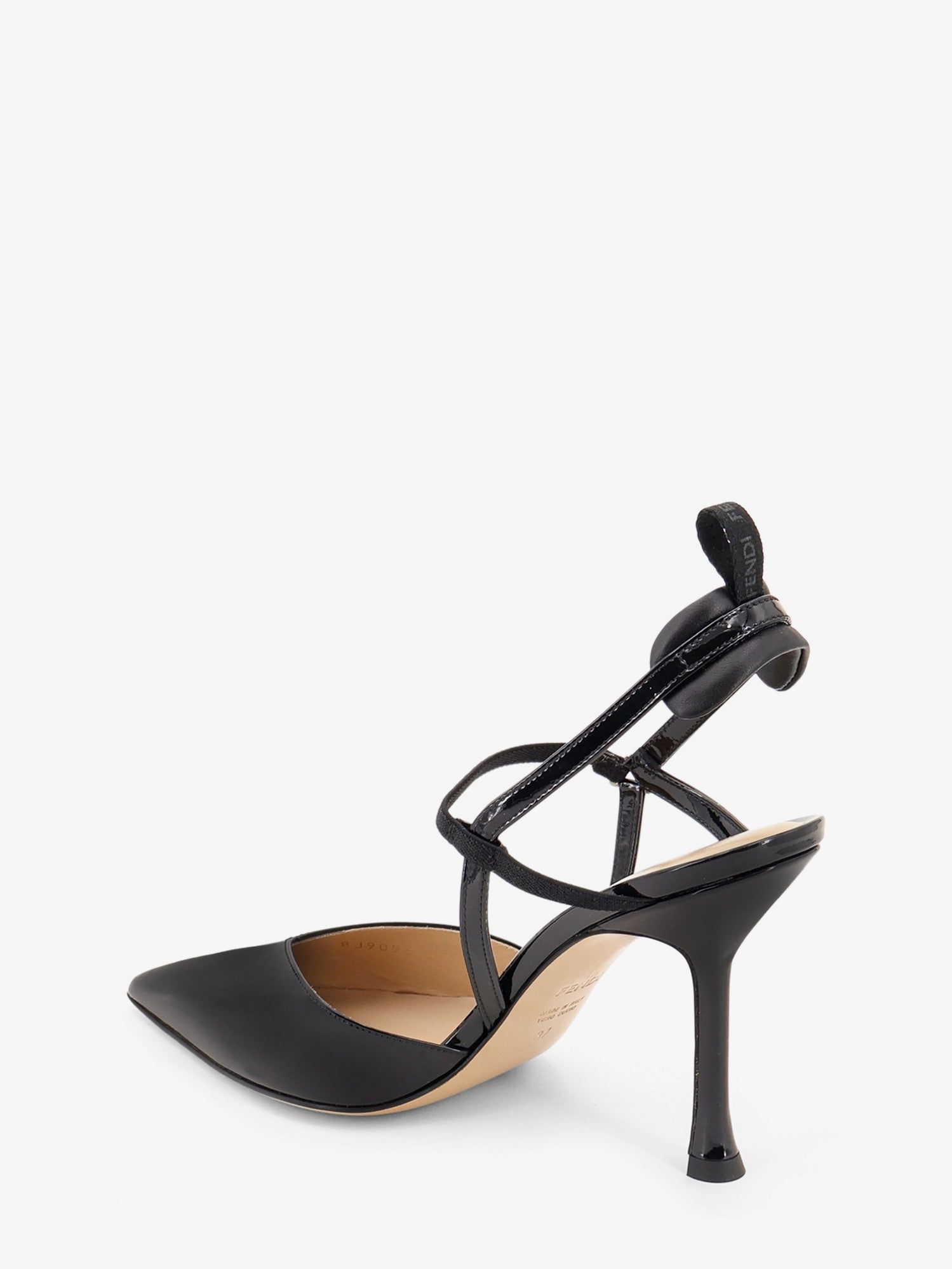 Fendi Women's Very Colibrì Patent Leather Slingback Black