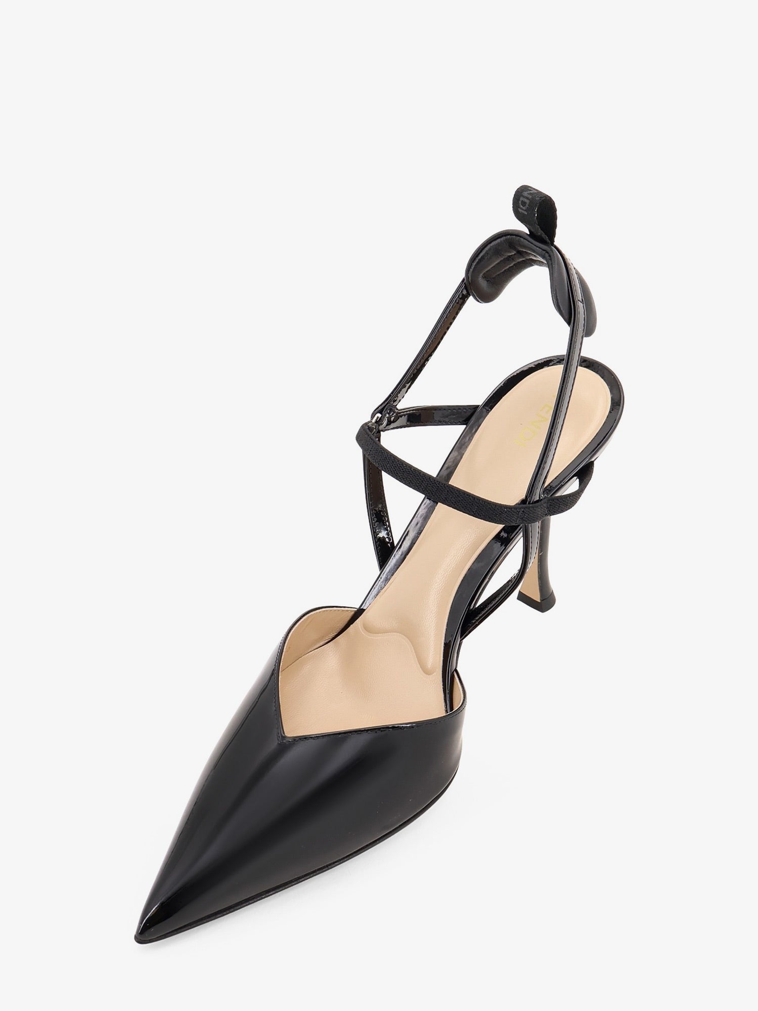 Fendi Women's Very Colibrì Patent Leather Slingback Black