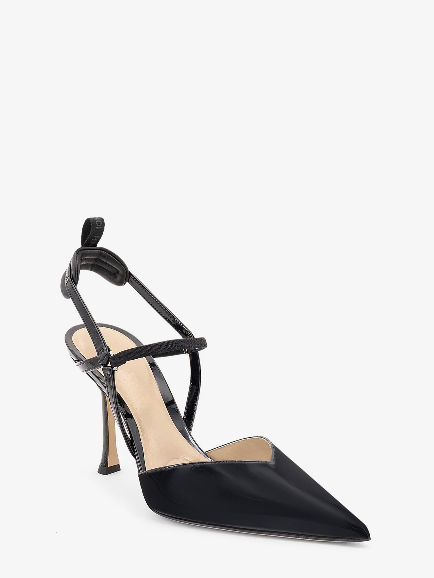 Fendi Women's Very Colibrì Patent Leather Slingback Black