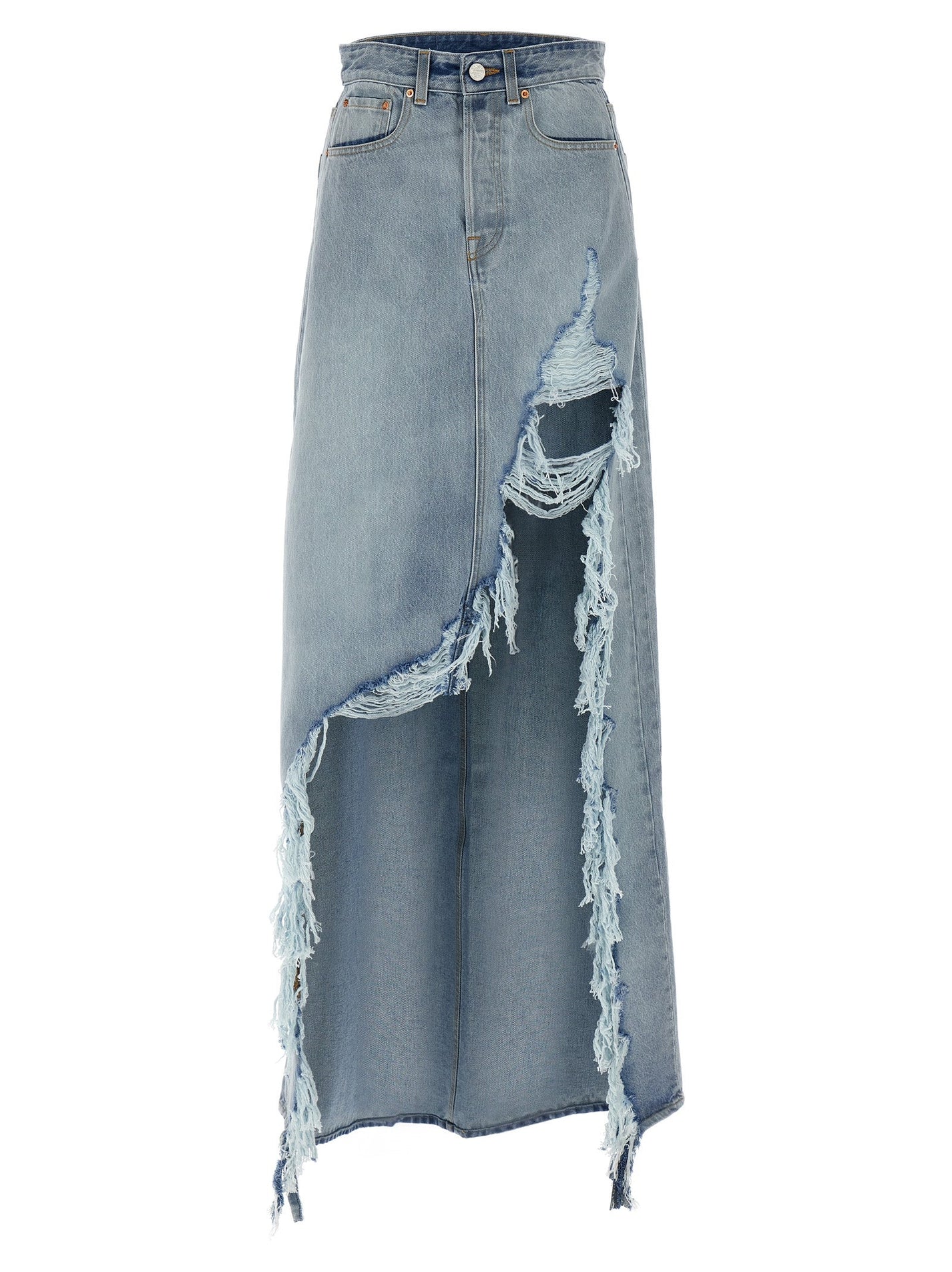 VETEMENTS - VETEMENTS - ’Destroyed Denim Maxi Skirt’ skirt - Women’s Clothing