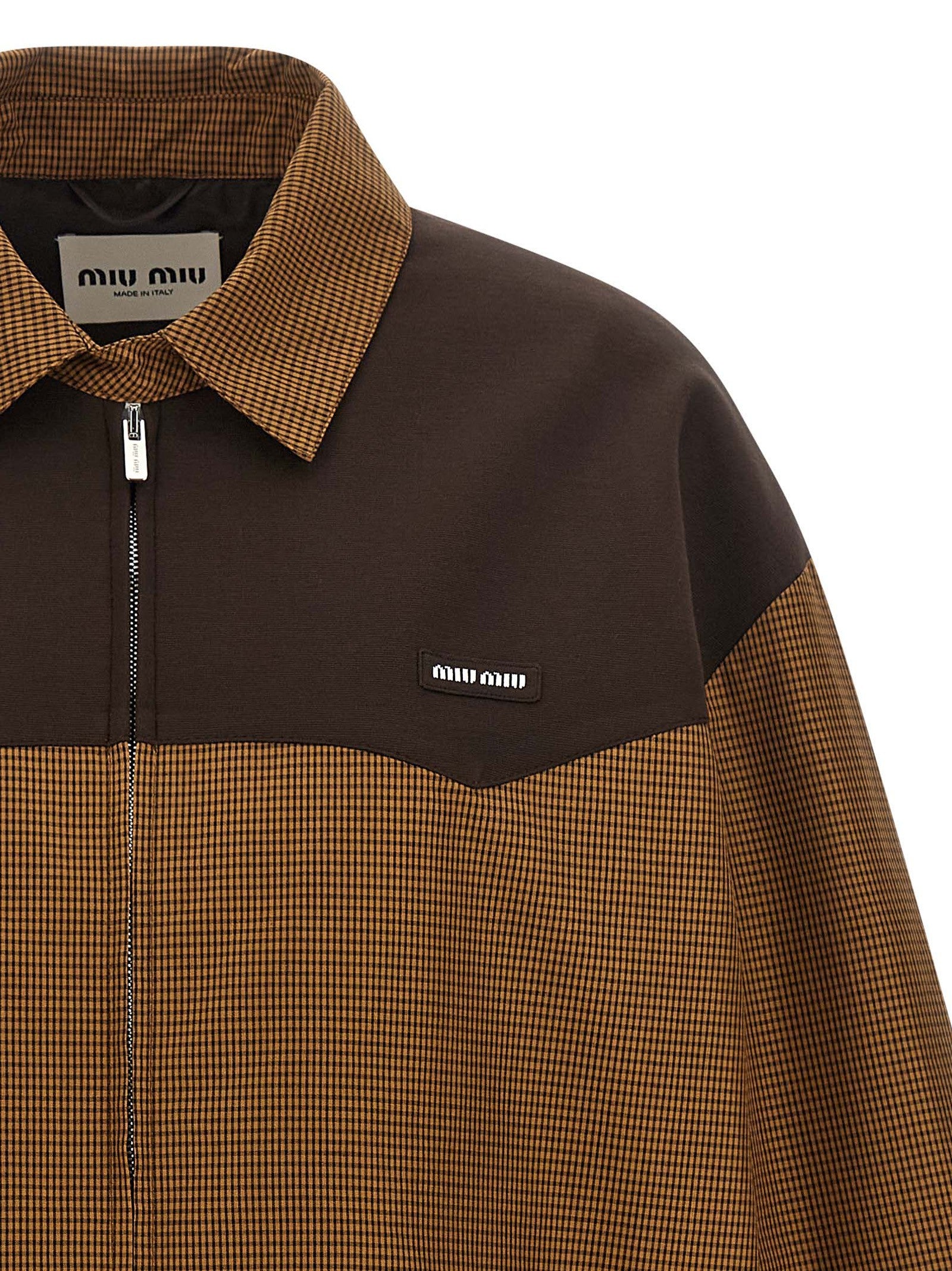 Miu Miu Vichy Blouson Brown